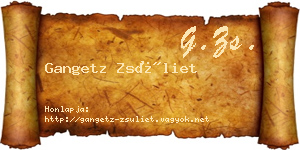 Gangetz Zsüliet névjegykártya